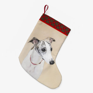 Petite Chaussette De Noël Peinture Whippet - Jolie art original chien