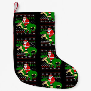 Petite Chaussette De Noël Père Noël à cheval sur T Rex Noël Dinosaure Noël m