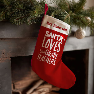 Petite Chaussette De Noël Père Noël aime Enseignants de troisième année mign
