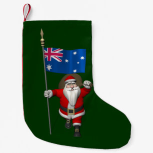 Petite Chaussette De Noël Père Noël Avec L'Ensigne D'Australie