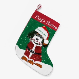 Petite Chaussette De Noël Père Noël Bernedoodle personnalisé