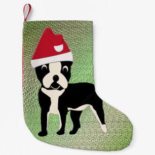 Petite Chaussette De Noël Père Noël Boston Terrier