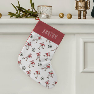 Petite Chaussette De Noël Père Noël de football personnalisé