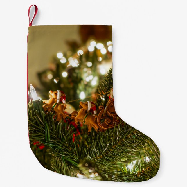 Petite Chaussette De Noël Père Noël et Sleigh (Devant)