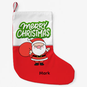 Petite Chaussette De Noël Père Noël golfeur avec Joyeux Noël