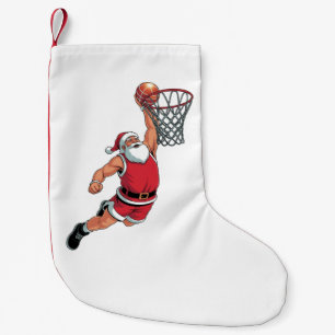 Petite Chaussette De Noël Père Noël jouant au basket-ball Amoureux du sport