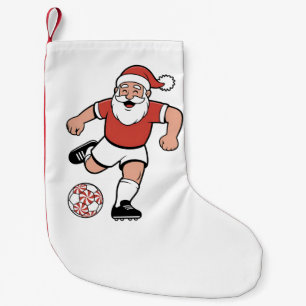 Petite Chaussette De Noël Père Noël jouant au football Noël Joueur Sport
