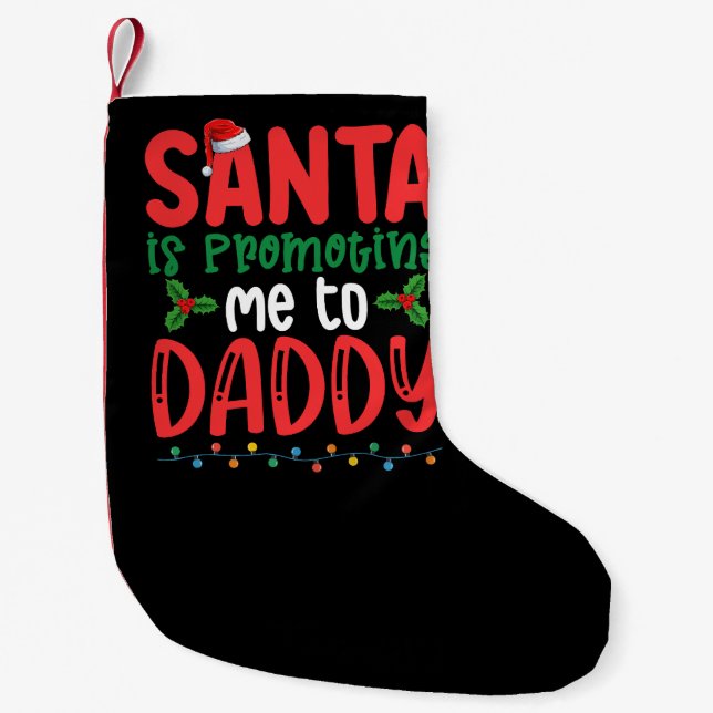 Petite Chaussette De Noël Père Noël me promet à papa Noël de famille (Devant)