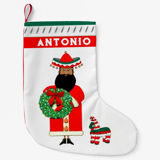 Petite Chaussette De Noël Père Noël mexicain (Devant)