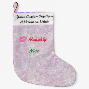 Petite Chaussette De Noël Père Noël Naughty Ou Nice Rose Purple Parties scin