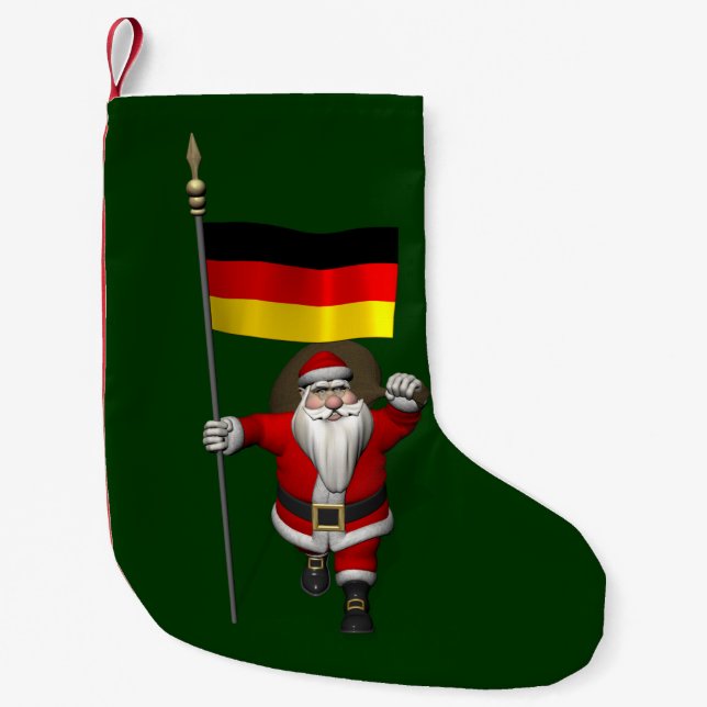 Petite Chaussette De Noël Père Noël Patriotique Avec L'Ensigne D'Allemagne (Devant)