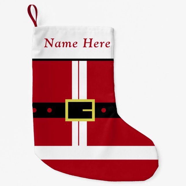 Petite Chaussette De Noël Père Noël personnalisée - Stockage de Noël Nom per (Devant)