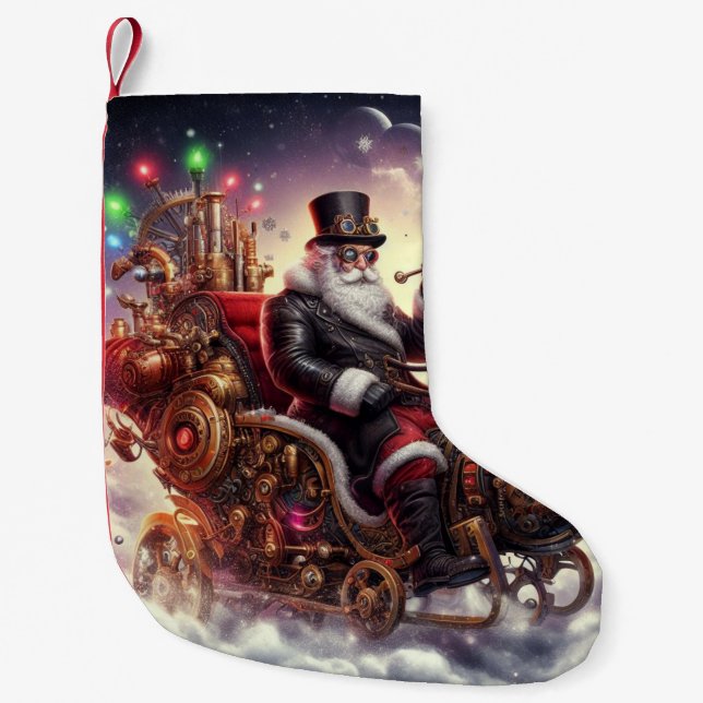 Petite Chaussette De Noël Père Noël/Reindeer steampunk Noël/hiver (Devant)