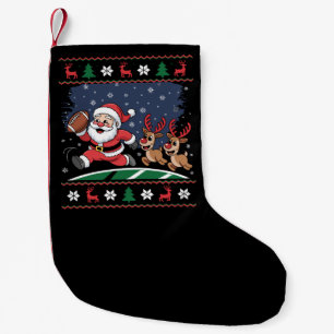 Petite Chaussette De Noël Père Noël Renne Joue au Football Américain Noël dé