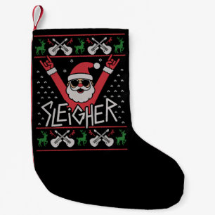 Petite Chaussette De Noël Père Noël Sleigher Rock n Roll Sweat Noël dégueula