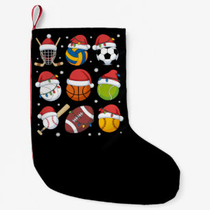 Petite Chaussette De Noël Père Noël Sports Noël Sport Balle Joueur Amateur