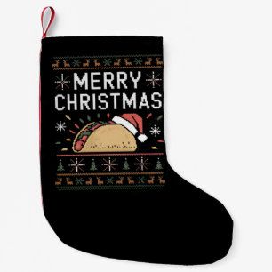 Petite Chaussette De Noël Père Noël Taco Noël Sweater Lumineux Ugly Xmas