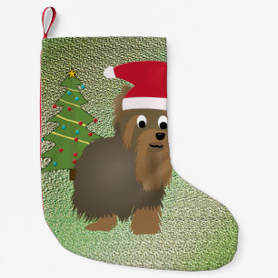 Petite Chaussette De Noël père Noël Yorkshire Terrier