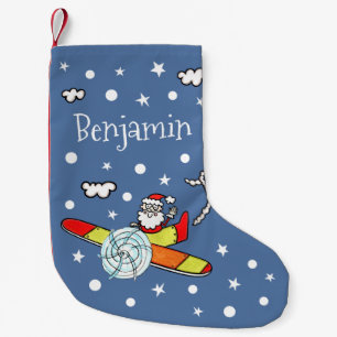 Petite Chaussette De Noël Père personnalisé Noël Père Noël Père Noël Avion