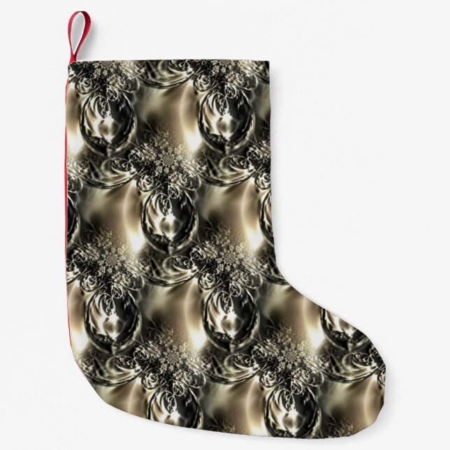 Petite Chaussette De Noël Perles dorées (Devant)