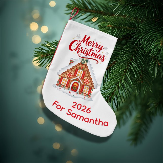 Petite Chaussette De Noël Personalized 2026 Christmas House Stocking  (Créateur téléchargé)