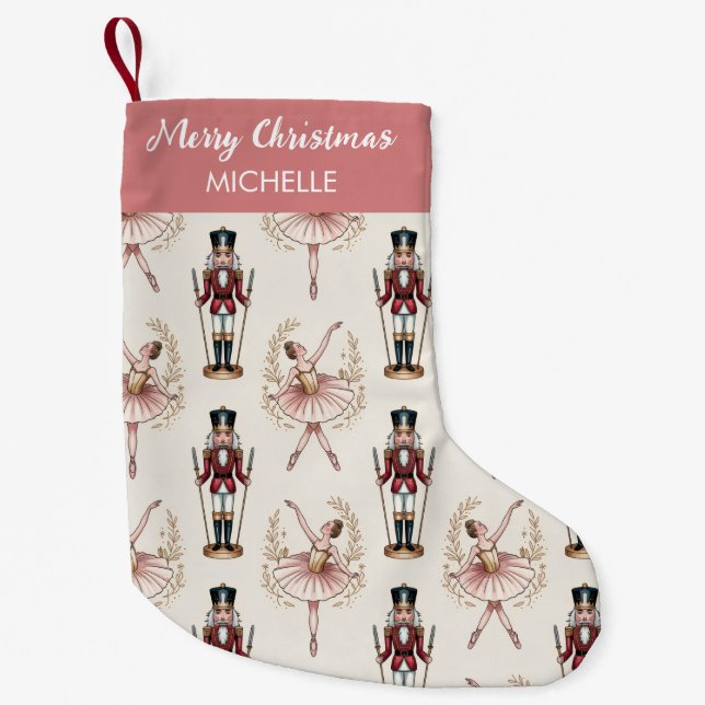 Petite Chaussette De Noël Personalized Christmas Nutcracker & Ballerina      (Devant)
