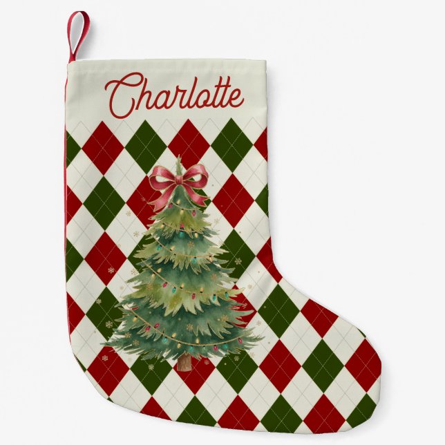 Petite Chaussette De Noël Personalized Christmas Pattern Design (Devant)