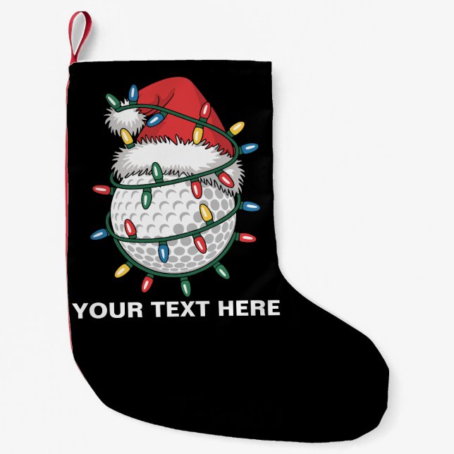 Petite Chaussette De Noël Personalized Golf Ball Santa Hat Christmas Lights (Devant)