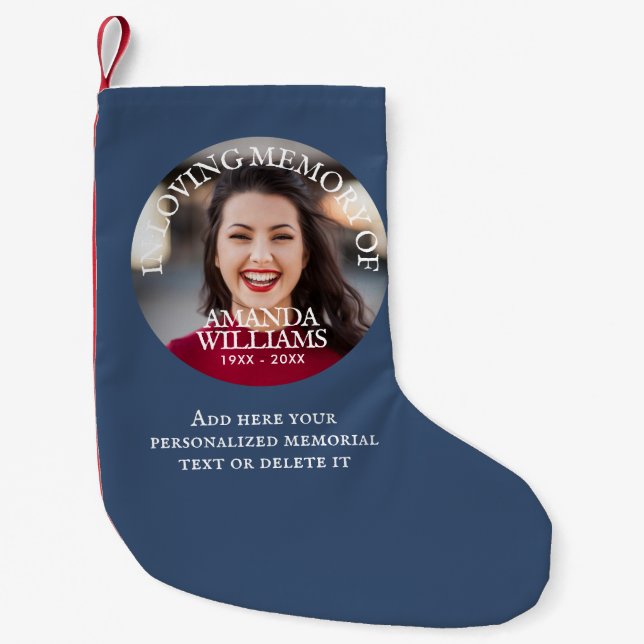 Petite Chaussette De Noël Personalized Photo Memorial (Devant)