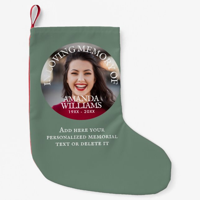 Petite Chaussette De Noël Personalized Photo Memorial (Devant)