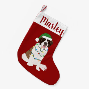 Petite Chaussette De Noël Personnalisable Saint Bernard 