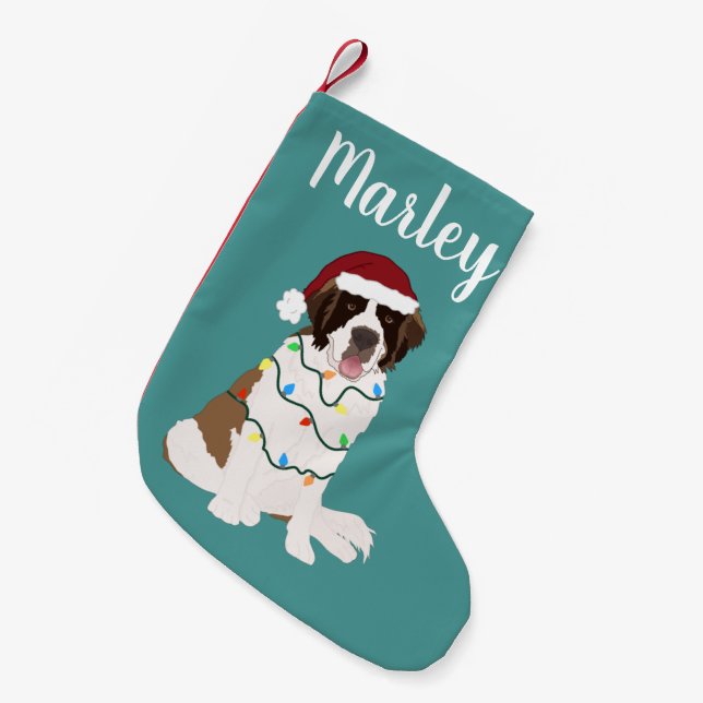 Petite Chaussette De Noël Personnalisable Saint Bernard (Devant (Accrochage))