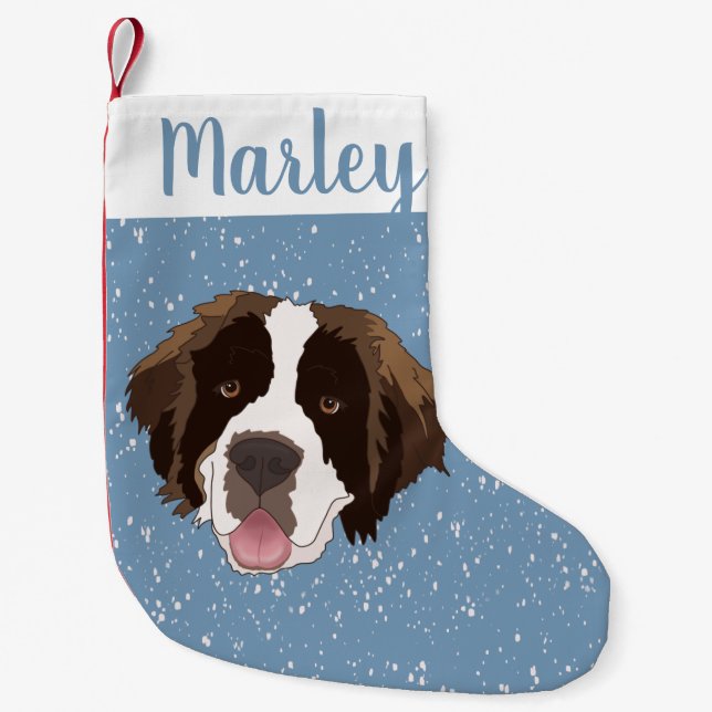 Petite Chaussette De Noël Personnalisable Saint Bernard (Devant)