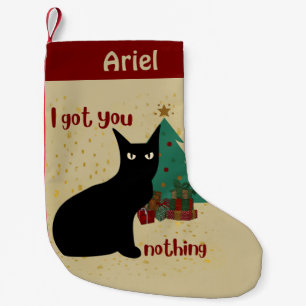 Petite Chaussette De Noël Personnalisé Chat Noir En Colère Je T'Ai Rien