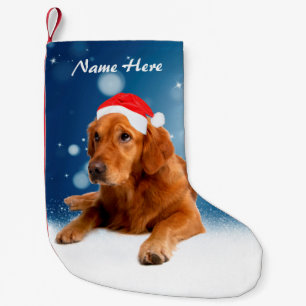 Petite Chaussette De Noël Personnalisé Golden Retriever Chien Étoiles de nei