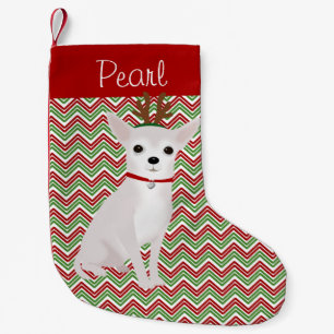 Petite Chaussette De Noël Personnalisé Jolly White Chihuahua