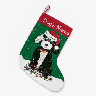 Petite Chaussette De Noël Personnalisé Naughty Bernedoodle