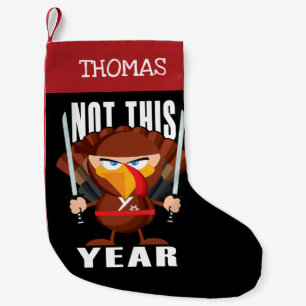 Petite Chaussette De Noël Personnalisé Ninja Turquie pas cette année