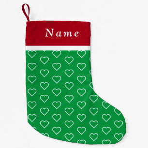 Petite Chaussette De Noël Personnalisé Nom personnalisé Coeur Noël Stocker