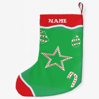 Petite Chaussette De Noël Personnaliser Green Polka Dot Stockage de Noël