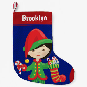 Petite Chaussette De Noël Personnaliser l'elfe asiatique