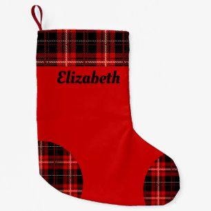 Petite Chaussette De Noël Personnalisez le carton rouge et noir