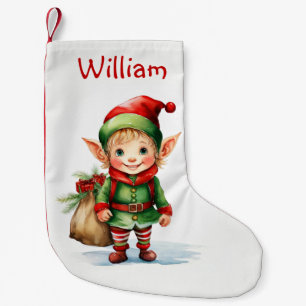Petite Chaussette De Noël Personnalisez le elfe de Noël avec un sac de cadea
