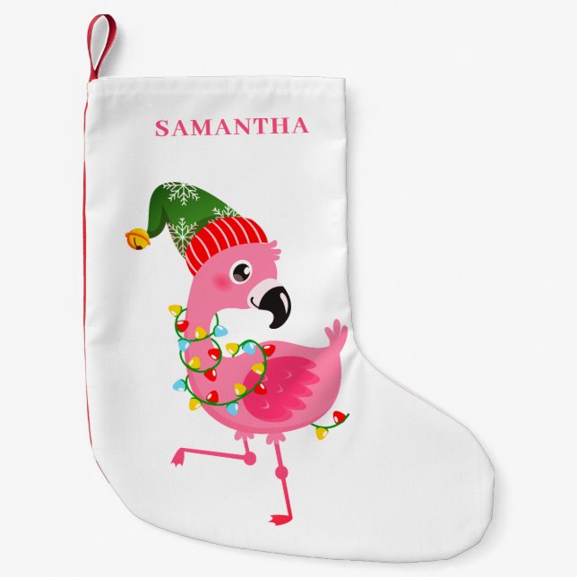 Petite Chaussette De Noël Personnalité du Pink Flamingo (Devant)