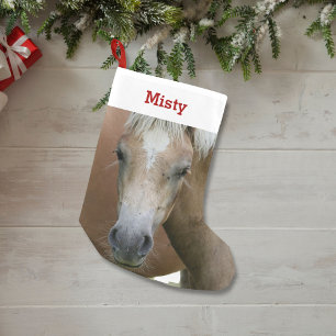 Petite Chaussette De Noël Pet Horse Pony Lover Photo & Nom Personnalisé