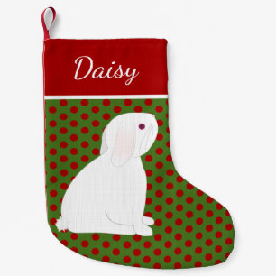 Petite Chaussette De Noël Pet Lop Oreille Lapin Blanc Personnalisé Noël