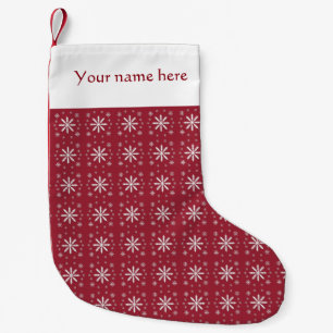 Petite Chaussette De Noël Petit bas blanc personnalisé de flocon de neige