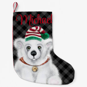 Petite Chaussette De Noël Petit bébé ours polaire de Noël, petit ours de Pèr