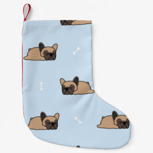 Petite Chaussette De Noël Petit chiot français bulldog dormant sans soudure