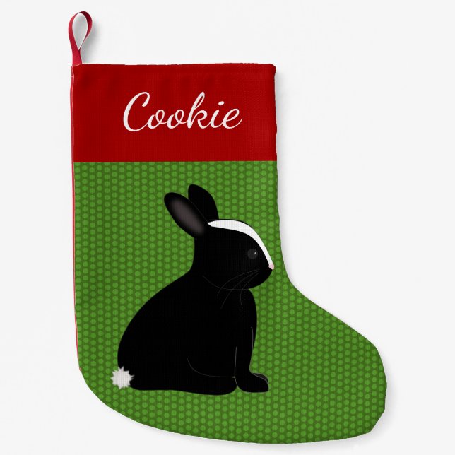 Petite Chaussette De Noël Petit lapin noir pour animal de compagnie Noël per (Devant)
